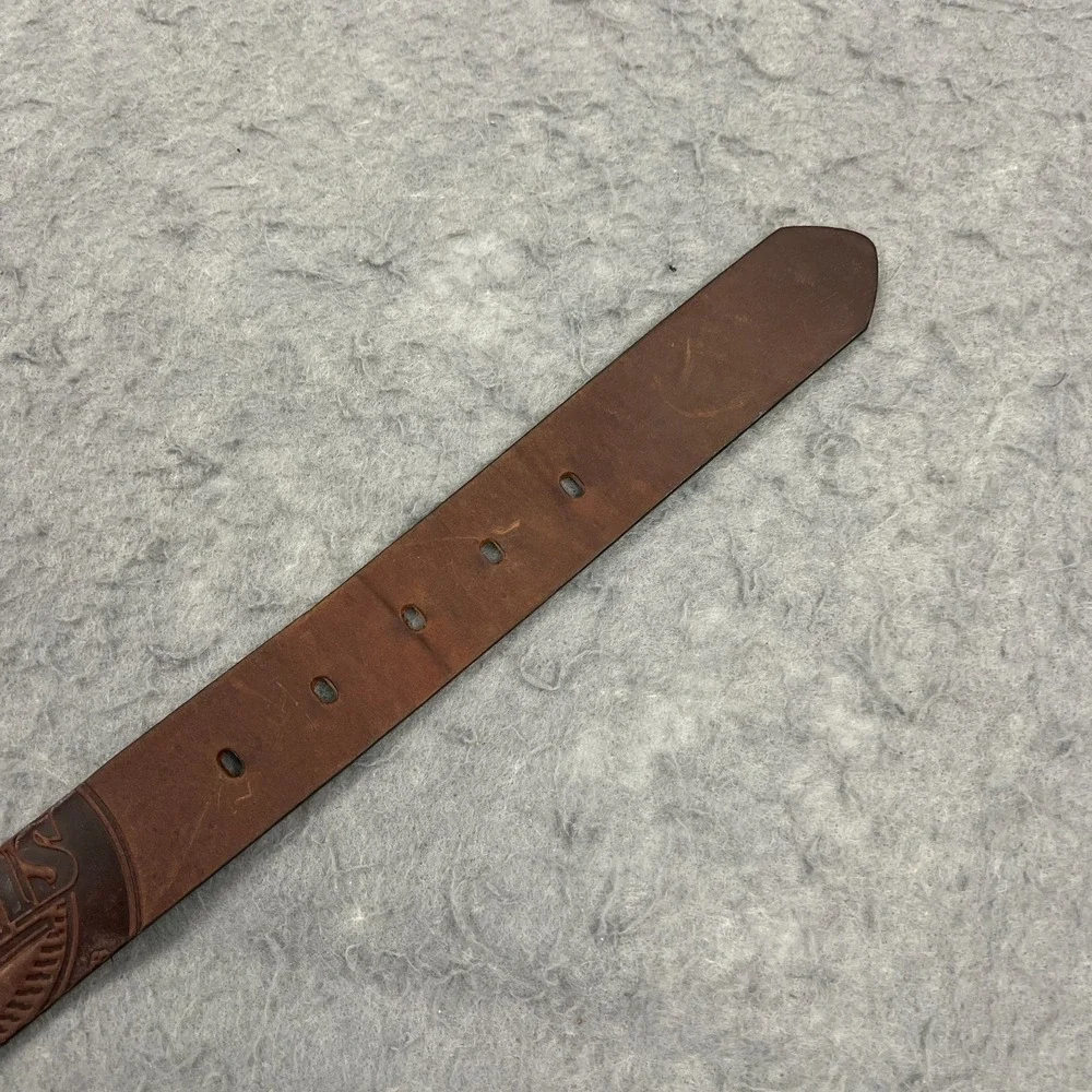 Minnesota‎ Twins Belt Men's 34 Brown Embossed Leather MLB Eagles Wings Baseball